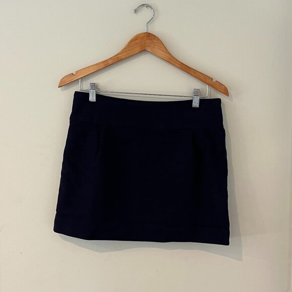 J. Crew Factory Textured Navy Mini Skirt Size 8 - Picture 1 of 4